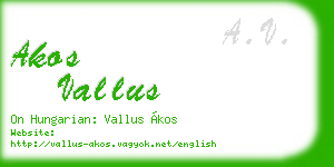 akos vallus business card