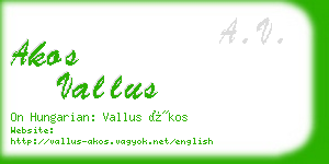 akos vallus business card